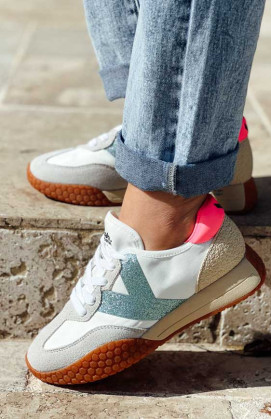 White/turquoise MIAMI sneakers