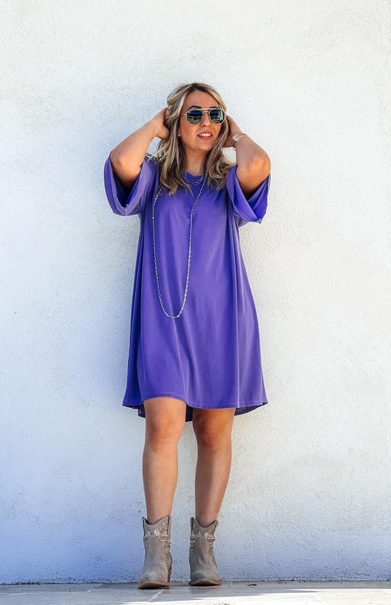 Purple AMANDINE short dress