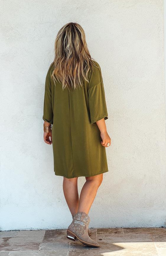 Green AMANDINE short dress