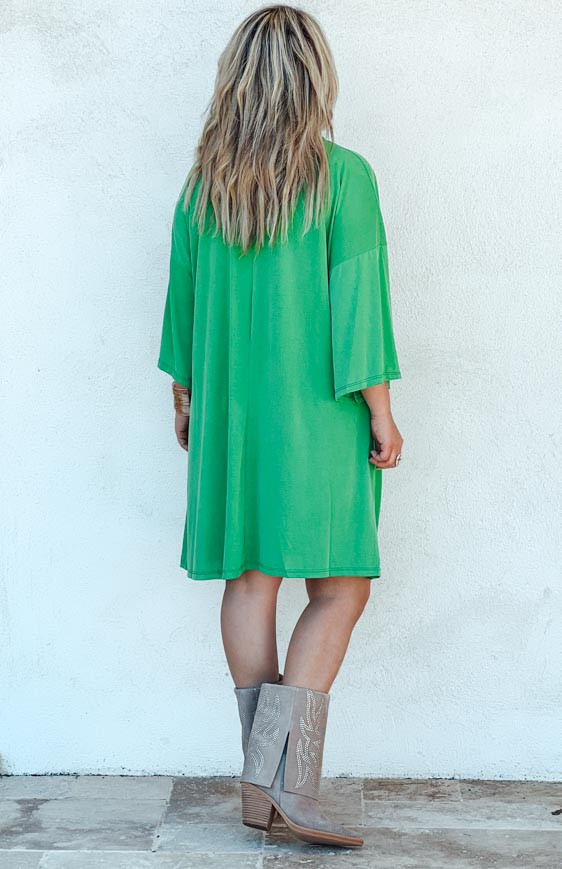 Light green AMANDINE short dress