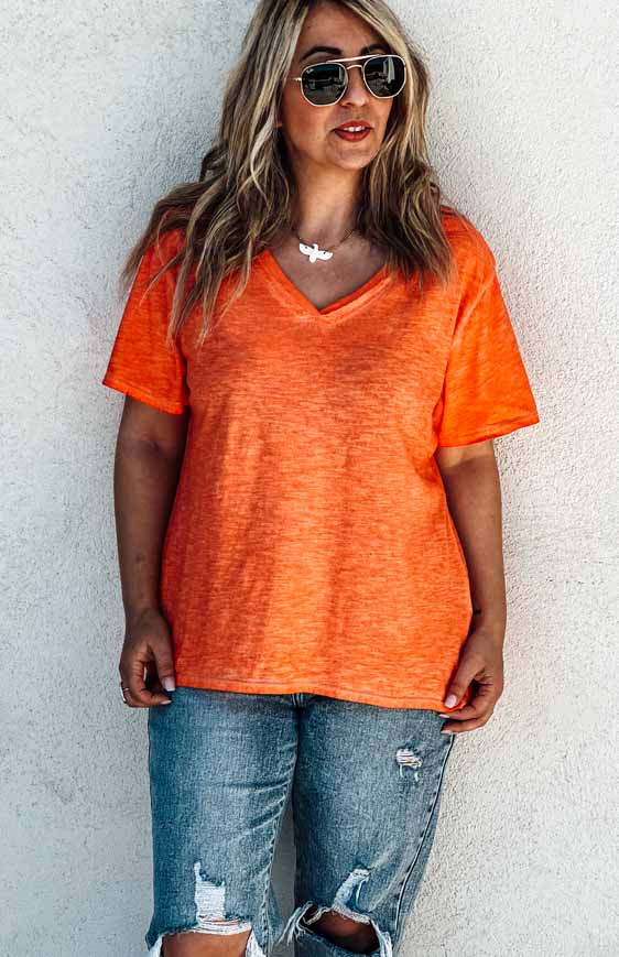 T-shirt TRAVIS manches courtes orange