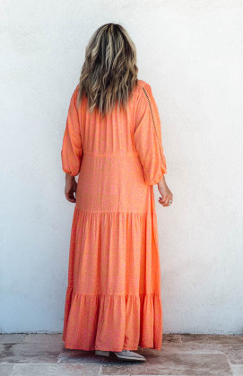 MANILLE 3/4 sleeve long dress