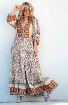 TILLY 3/4 sleeve long dress