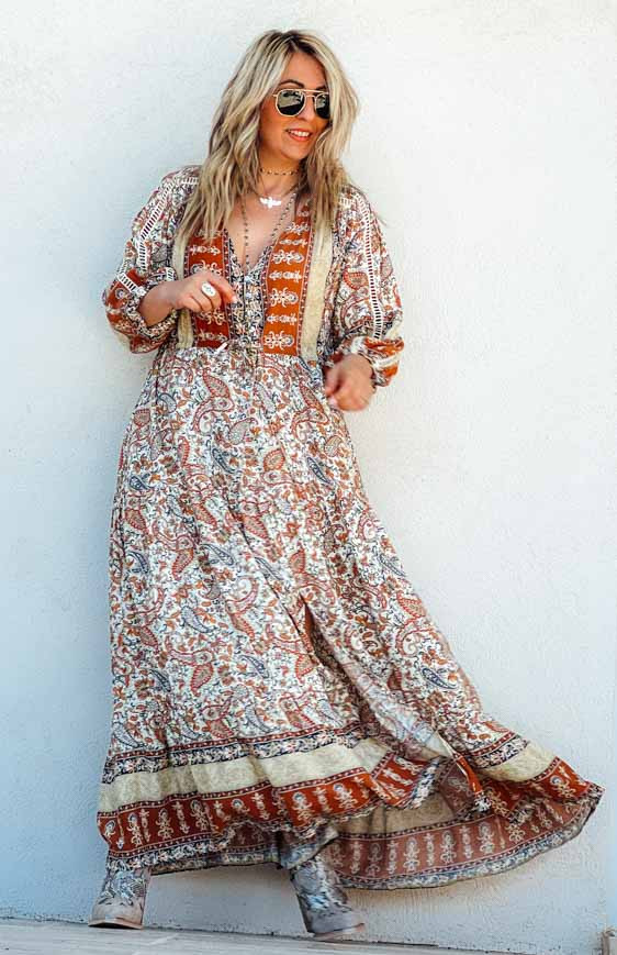 TILLY 3/4 sleeve long dress