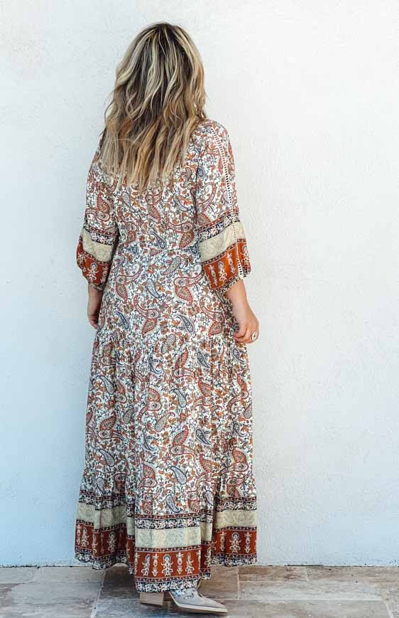 TILLY 3/4 sleeve long dress