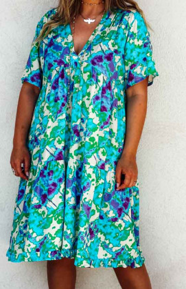 Blue PATTI short-sleeved dress