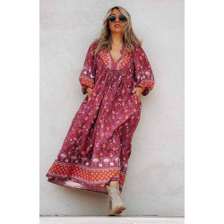 Robe SOFIA longue manches 3/4