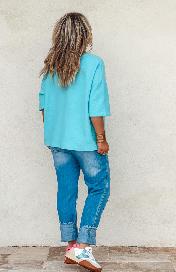 T-shirt ERWIN manches courtes turquoise