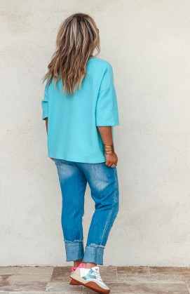 Turquoise ERWIN short-sleeved t-shirt