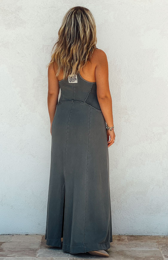 Robe ROBIE longue bretelles anthracite