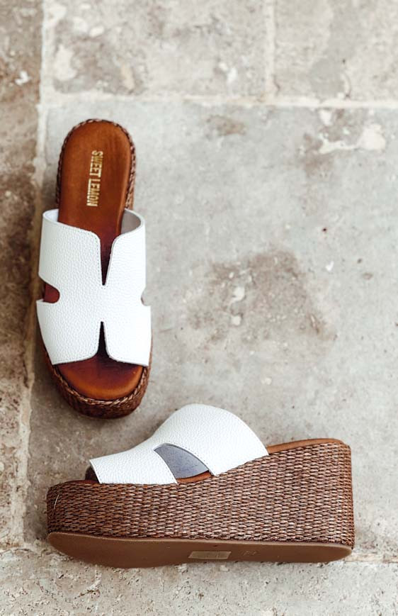White FLORENCE mules