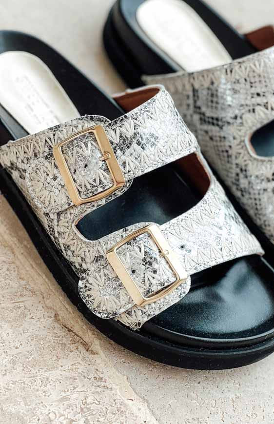 Silver BORA mules