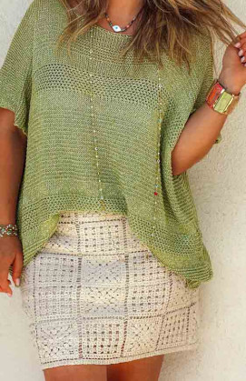 Pull FELICITY manches courtes vert clair
