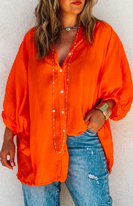 Orange VALENTINA short-sleeved shirt