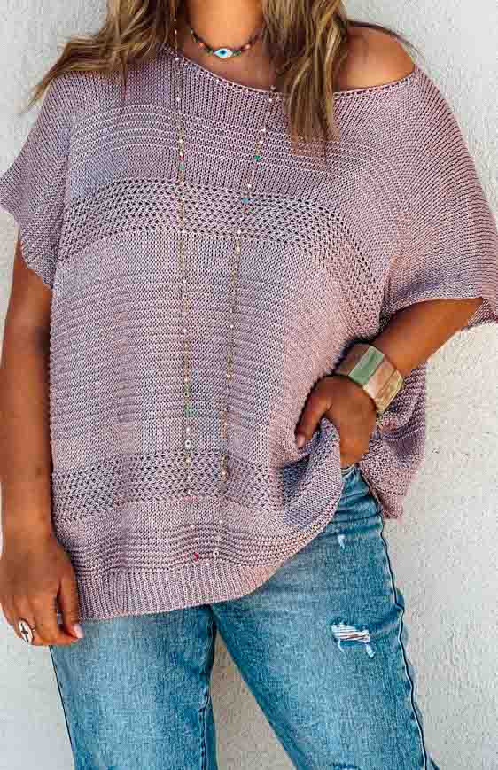 Pull FELICITY manches courtes lilas