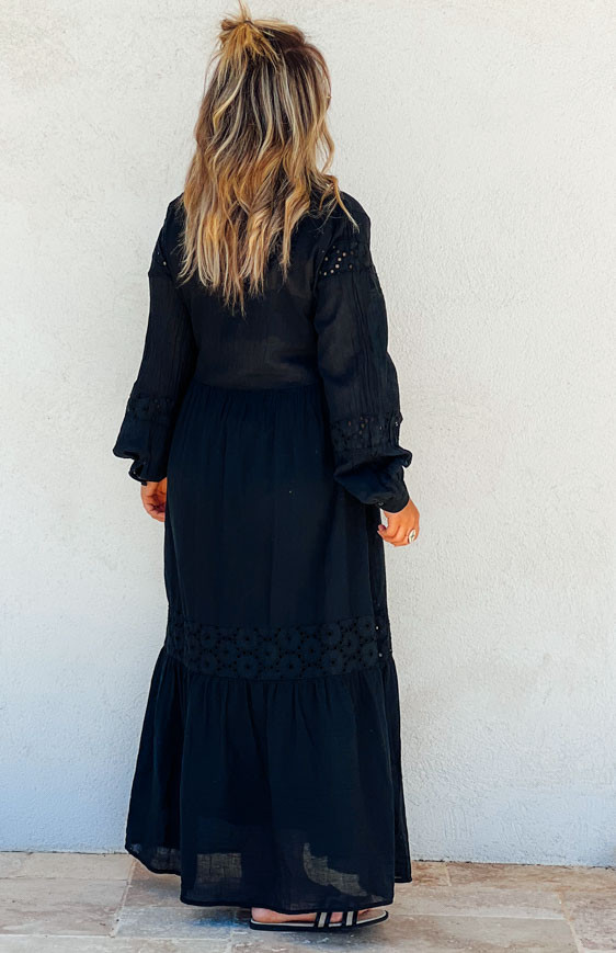 Black AMELIA long dress
