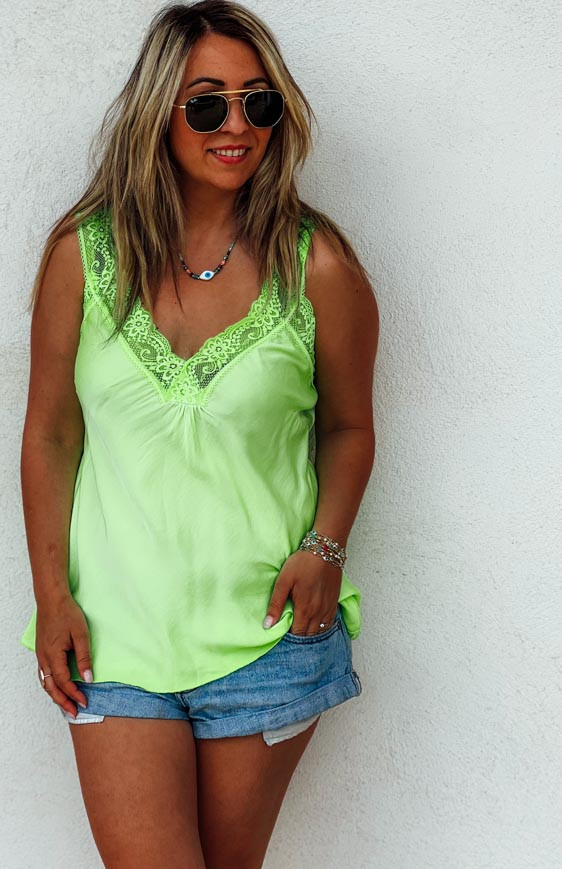 Fluorescent green LOUSSINE sleeveless top