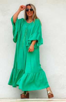 Green LOUISA long dress...