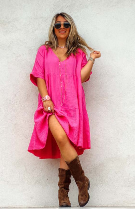 Pink LISA short-sleeved dress