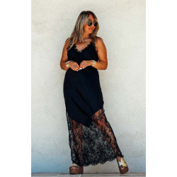Robe CHERRY longue sans manches noire
