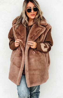 THAIS camel sleeveless jacket