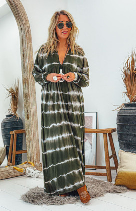 Khaki NAOMIE long dress