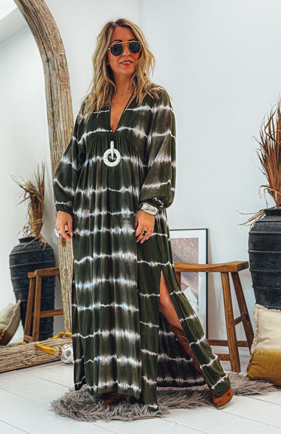 Robe NAOMIE longue kaki
