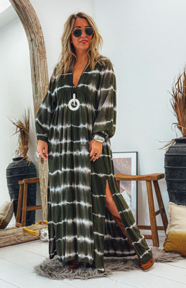 Robe NAOMIE longue kaki