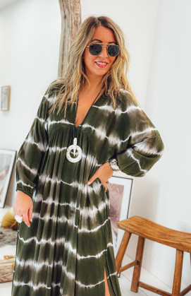 Khaki NAOMIE long dress