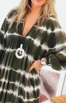 Khaki NAOMIE long dress