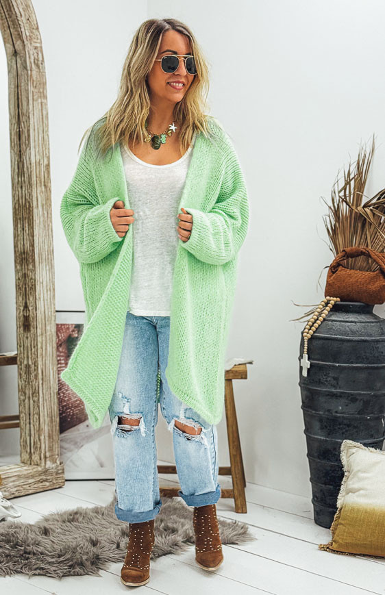 Gilet RANDY mi-long menthe