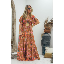 Robe MARLA longue manches courtes
