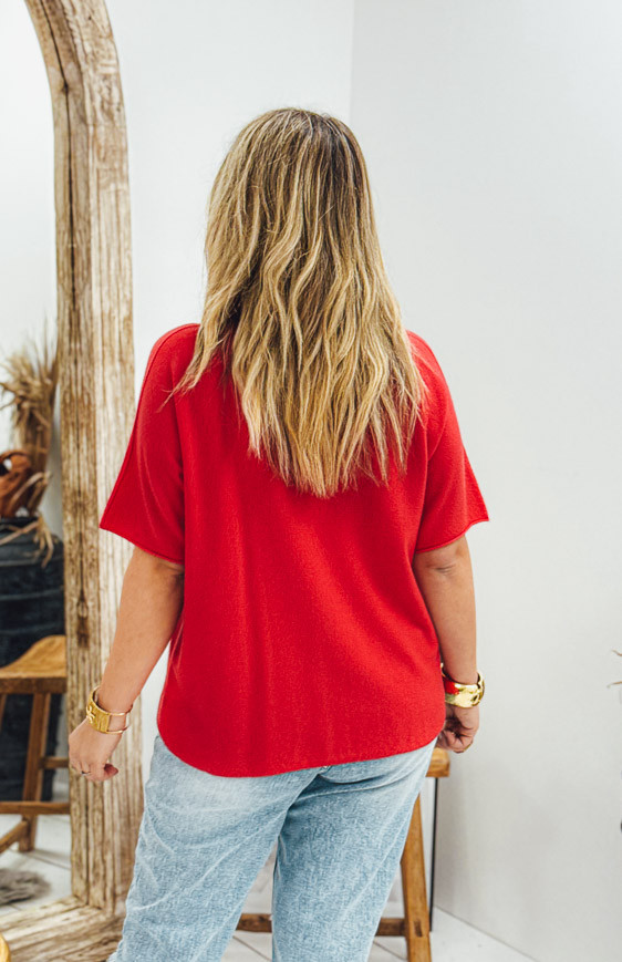 T-shirt ANTHONY manches courtes cerise