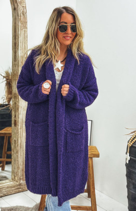 Purple GIOVANNI mid-length cardigan