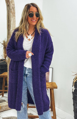 Purple GIOVANNI mid-length cardigan