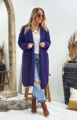 Purple GIOVANNI mid-length cardigan