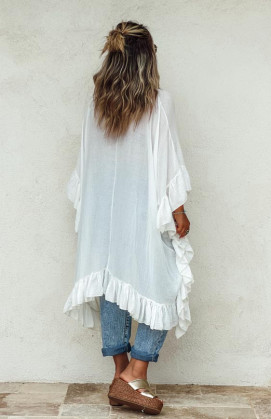 Robe MANUELLA courte manches 3/4 blanche