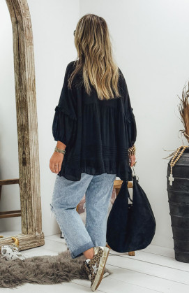 Black LEONE 3/4 sleeves tunic