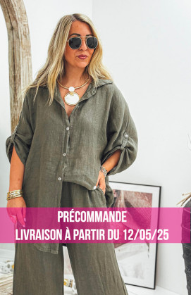 Khaki OLIVER 3/4 sleeves tunic