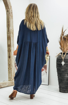 Dark blue INAYA short-sleeved long dress