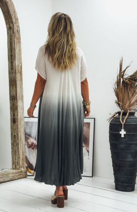 Anthracite SUZY long dress, short sleeves