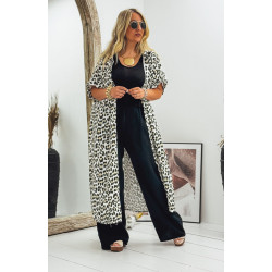 Robe CAPUCINE longue manches courtes léo/noir