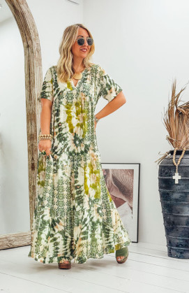 ARIANE long dress, short sleeves