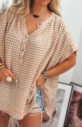 Camel LIZY short-sleeved blouse