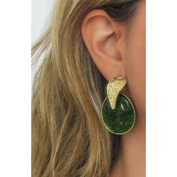 Boucles d'oreilles JUDITH vertes