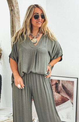 Khaki MAÉ short-sleeve blouse