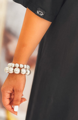 Robe LUCILA longue manches courtes noire