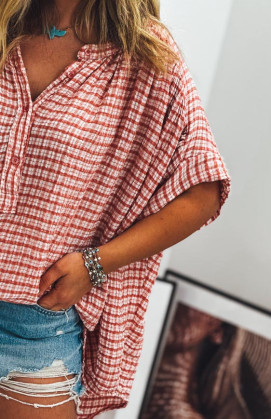 Raspberry LIZY short-sleeved blouse