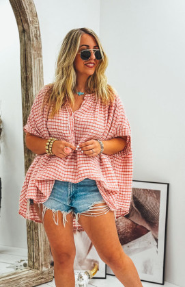 Blouse LIZY manches courtes framboise