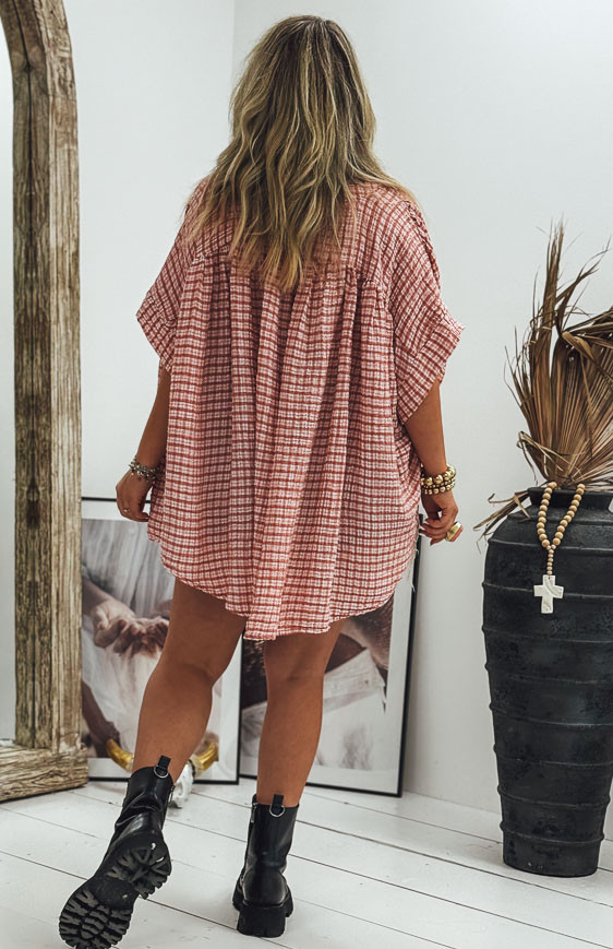 Raspberry LIZY short-sleeved blouse